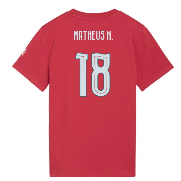 2026-2027 Portugal FtblCulture Tee (Red) - Kids (Matheus N. 18)-SoccerKits Hub | Buy Soccer Jerseys Online